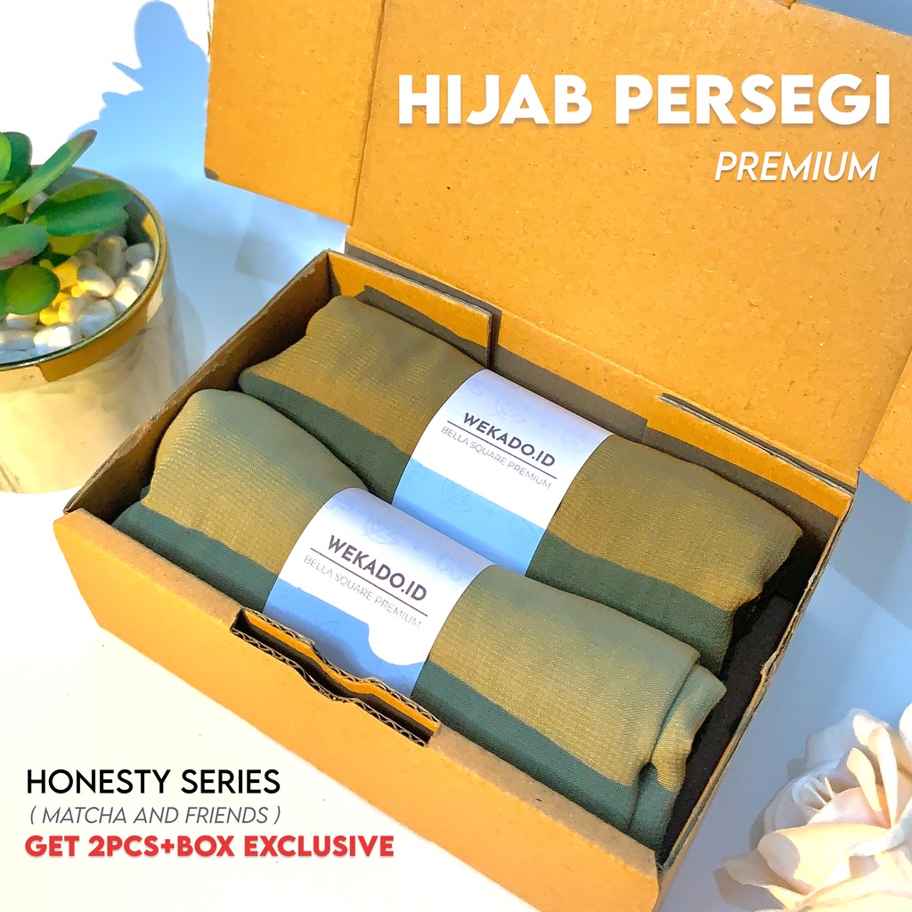 𝐖𝐄𝐊𝐀𝐃𝐎 - BUY 1 GET 1 Hijab Segiempat Premium | Double Hycount | Bella Square