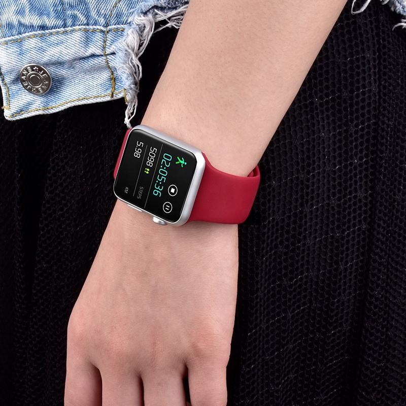 Strap Apple Watch - 38 40 42 44 mm + Tempered Glass Case Strap Sport Band iwatch Full Color Silicone Rubber