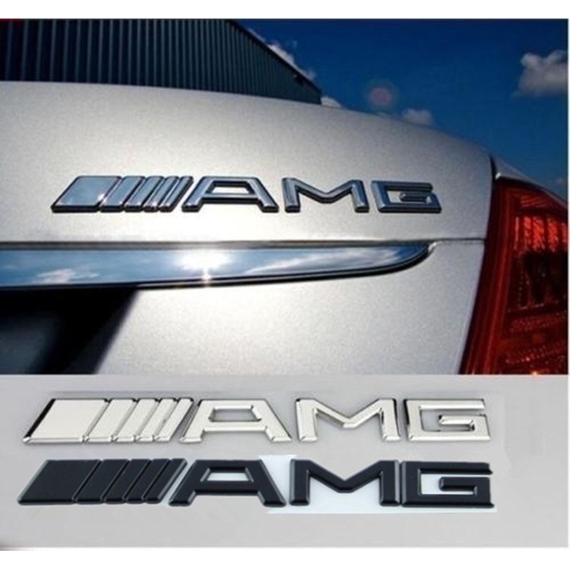 Stiker Logo AMG 3D Bahan Metal Untuk Mercedes C-Class E-Class C63