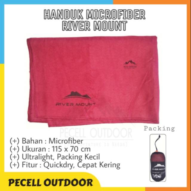 Handuk Towel Travel Microfiber Microfibre Quickdry Quick Dry Traveling Camping Outdoor River Mount
