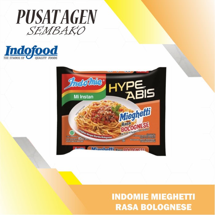 INDOMIE HYPE ABIS MIEGHETTI BOLOGNESE SPAGETTI MIEGETTI SPAGHETTI MIE GORENG BOLOGNES SPAGETI 80 GR