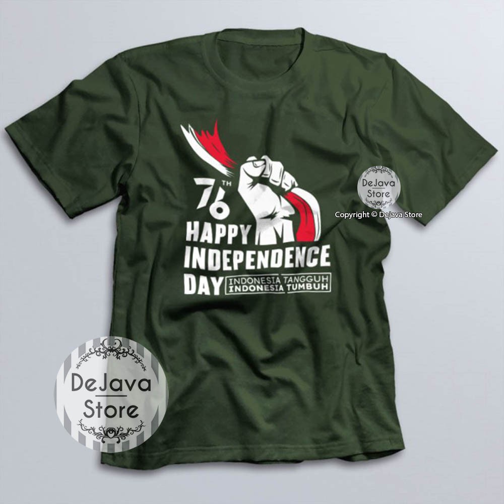 Kaos Indonesia 76 Tahun Independence Day Baju Agustus Kemerdekaan RI Kualitas Distro Premium | 8981-2