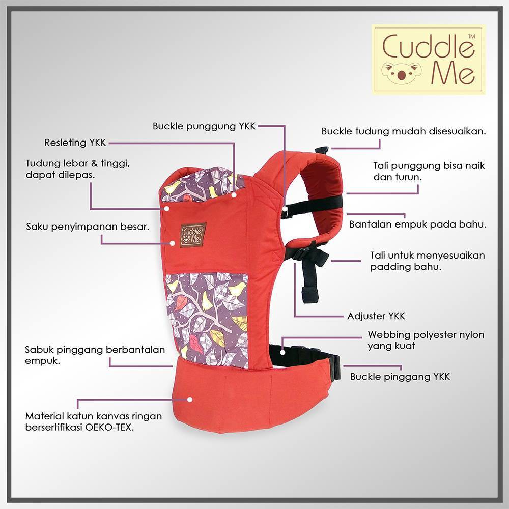 Cuddle Me Lite Carrier SSC 2in1 SOLID POLOS Gendongan Bayi Ransel Cuddleme LiteCarrier M-shape M Shape Ergonomis