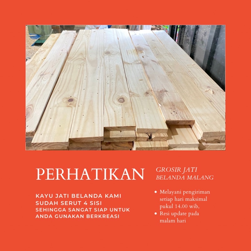 Papan jati belanda 180 cm sudah serut halus (Mohon baca deskripsi)