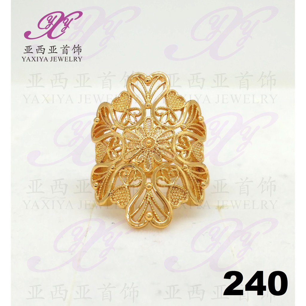 jual Cincin emas Dubai motifs carved love Perhiasan imitasi 18k Yaxiya 240 Termurah yj
