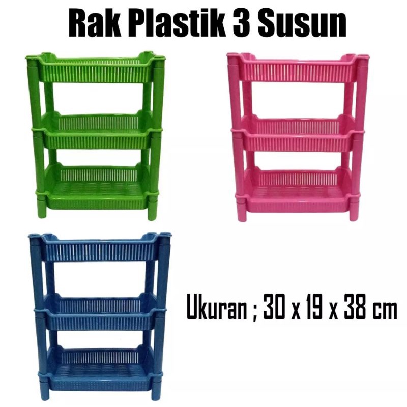 Rak Mini Plastik Susun 3 Segi Rak Plastik Kecil Serbaguna