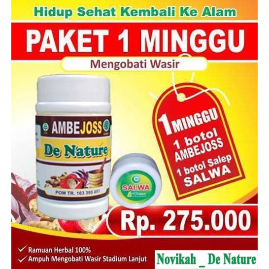 AMBEJOSS SALEP SALWA DE NATURE OBAT WASIR AMBEIEN HERBAL AMAN UNTUK ANAK, IBU HAMIL ATAU MENYUSUI