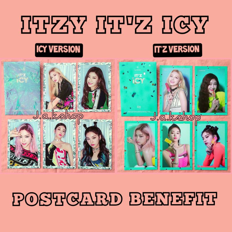 OFFICIAL ITZY IT'Z ICY BENEFIT 1st PRESS POSTCARD YEJI LIA RYUJIN CHAERYOUNG YUNA