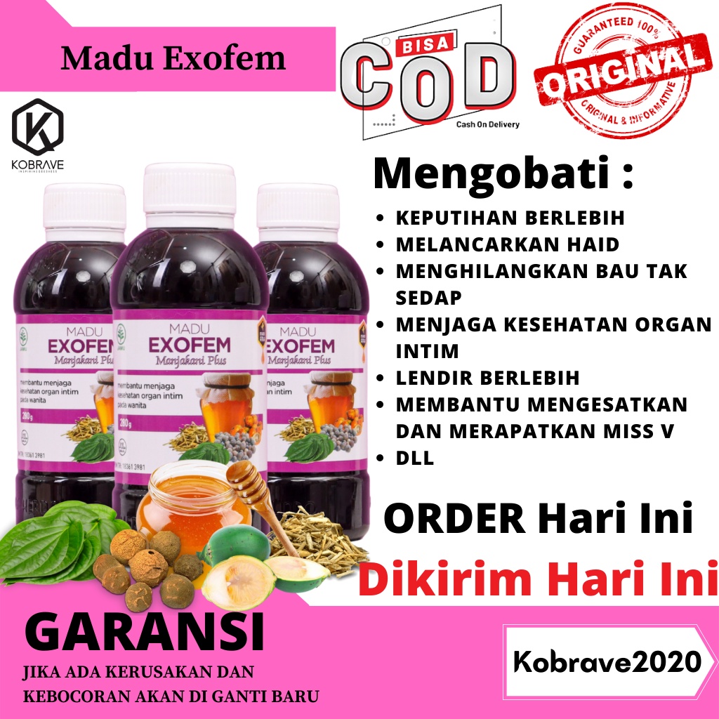 Madu Exofem Obat keputihan Gatal Bau Becek Herbal Pelancar Haid Menghilangkan Bau Tak Sedap Dan Memelihara Kesehatan Area Kewanitaan