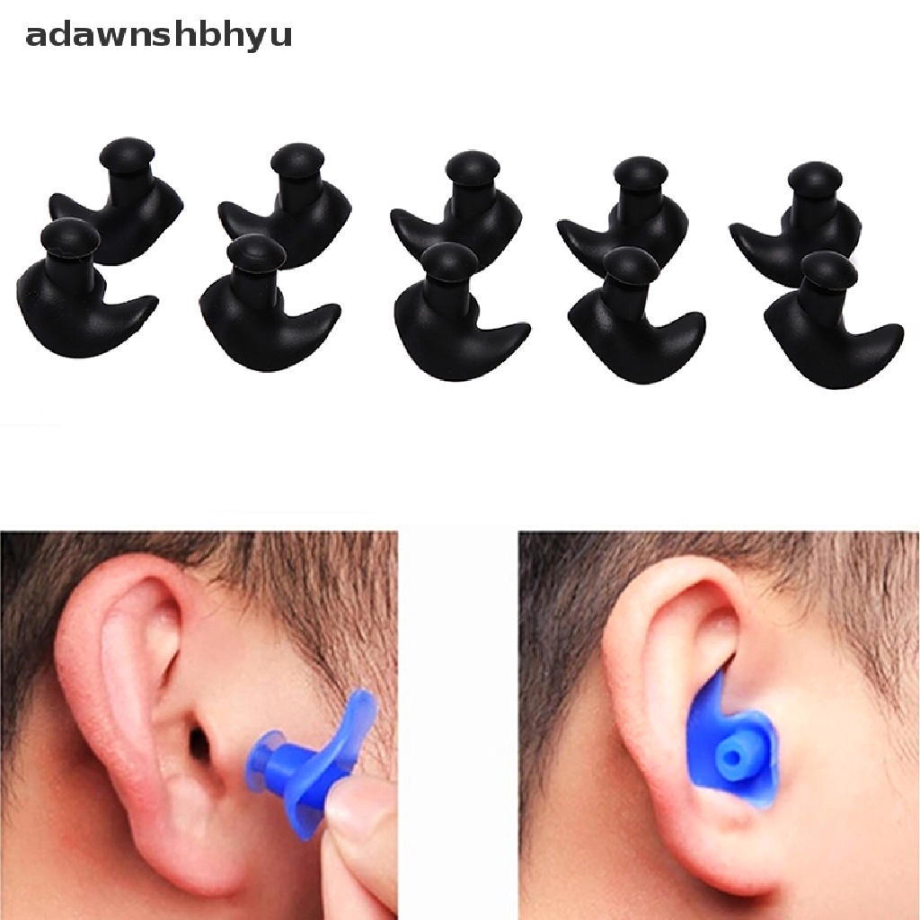 Adawnshbhyu 5pasang Ear Plug Busa Anti Bising Silcone Lembut Untuk Renang Tidur Kerja Musim Panas