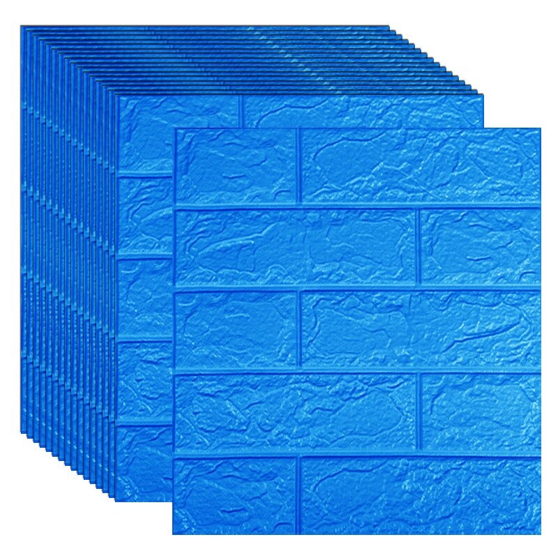 WALLPAPER FOAM 3D WARNA BIRU UKURAN 77 CM X 70 CM