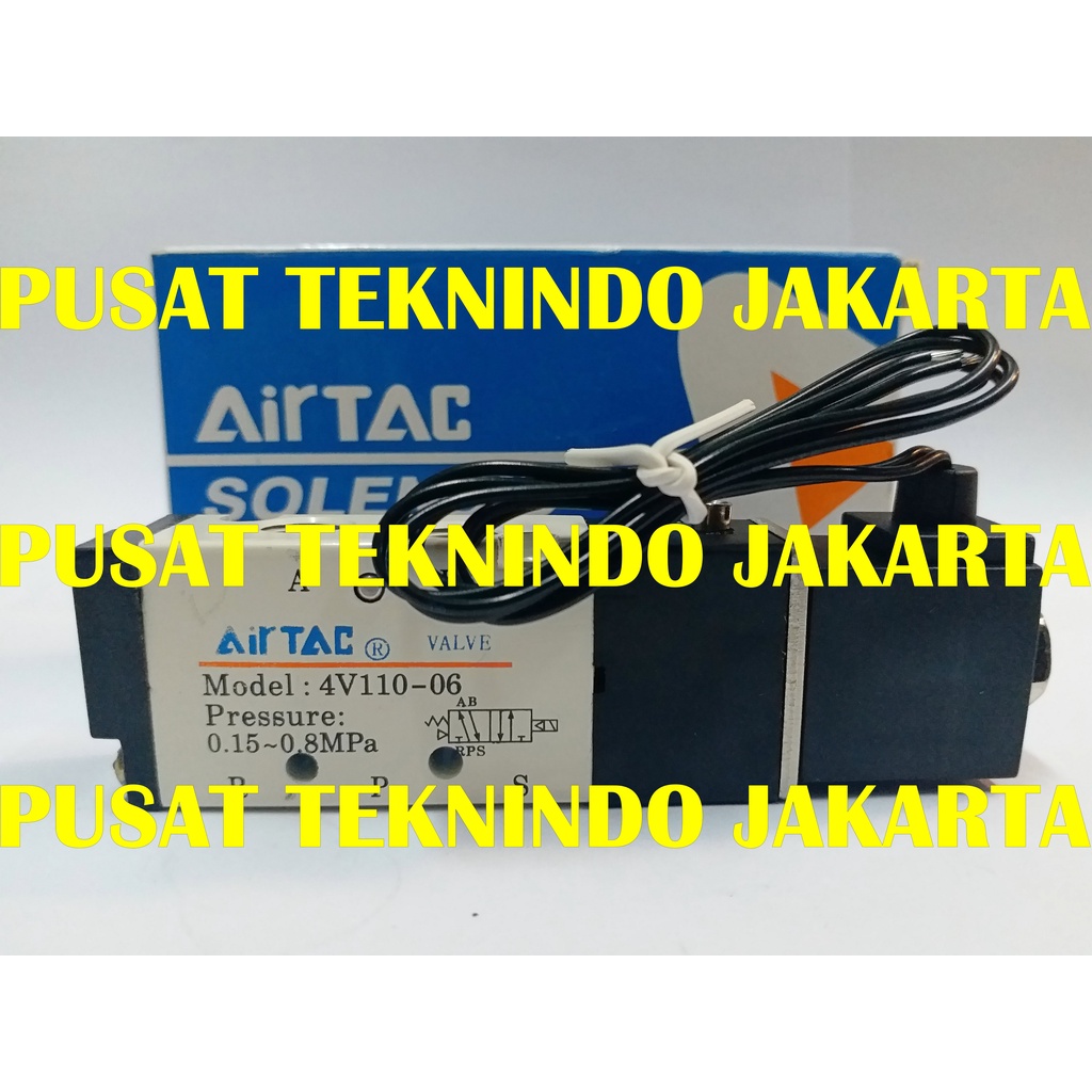 Jual 5/2WAY SOLENOID VALVE COIL CABLE PNEUMATIC AIRTAC 4V110-06 PORT 1/ ...