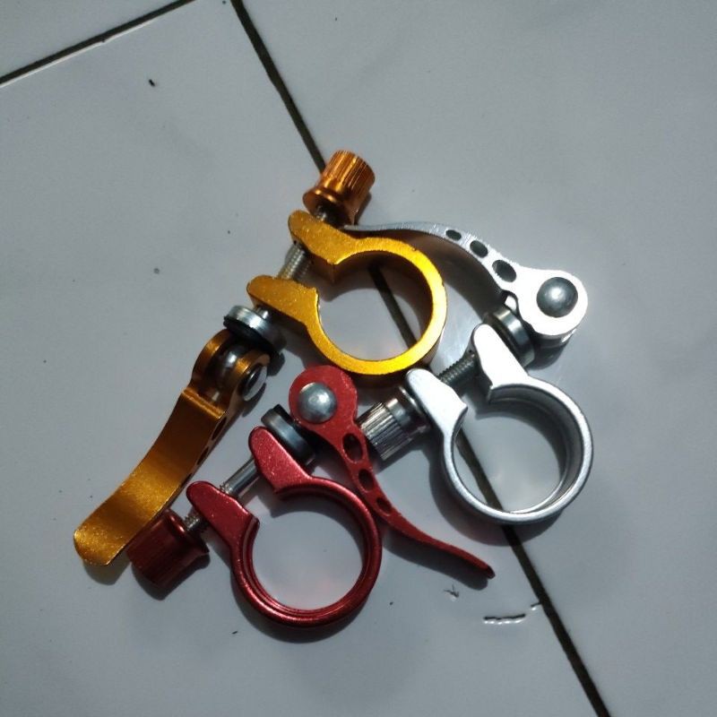 Seat Clamp Klem Tiang Sadel QR Quick Release Alloy Sepeda. 25.4