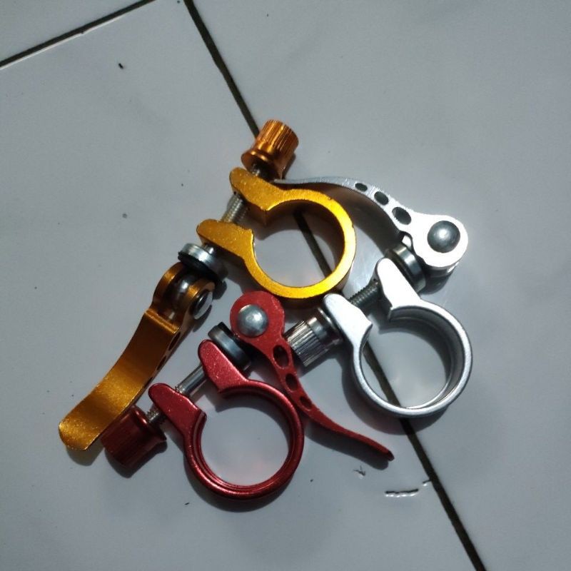 Seat Clamp Klem Tiang Sadel QR Quick Release Alloy Sepeda. 25.4