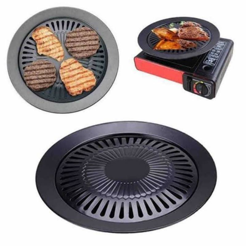 PAKET ULTRA GRILL PAN HC/BBQ GRILL PAN MULTIFUNGSI ANTI LENGKET/PANGGANGAN DAGING TANPA ARANG MURAH ORI