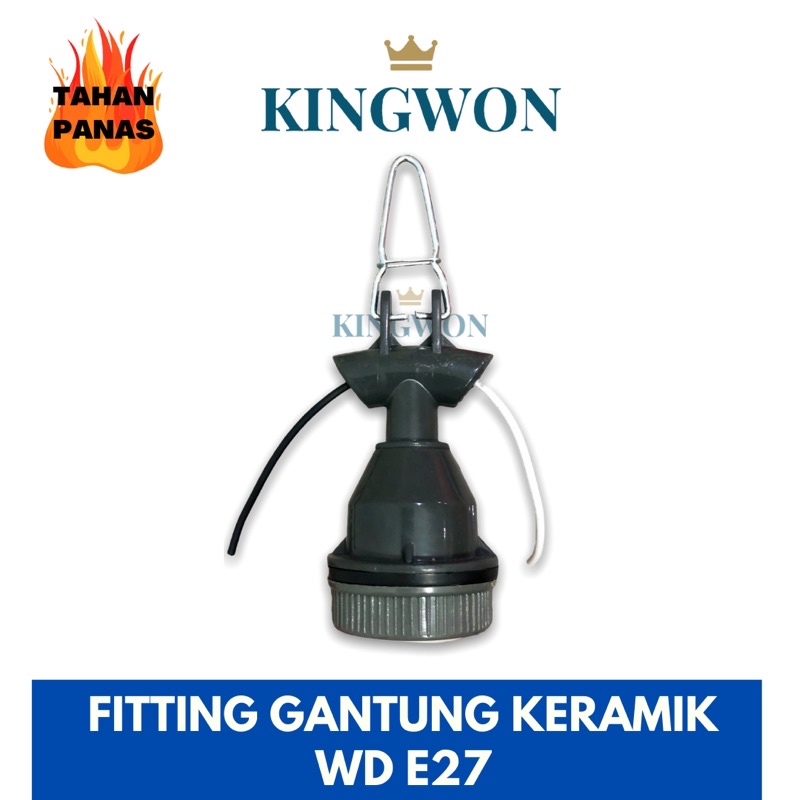 FITTING GANTUNG KERAMIK WD / FITTING LAMPU WD E27 TAHAN PANAS FITTING WD FITTING LAMPU JALAN