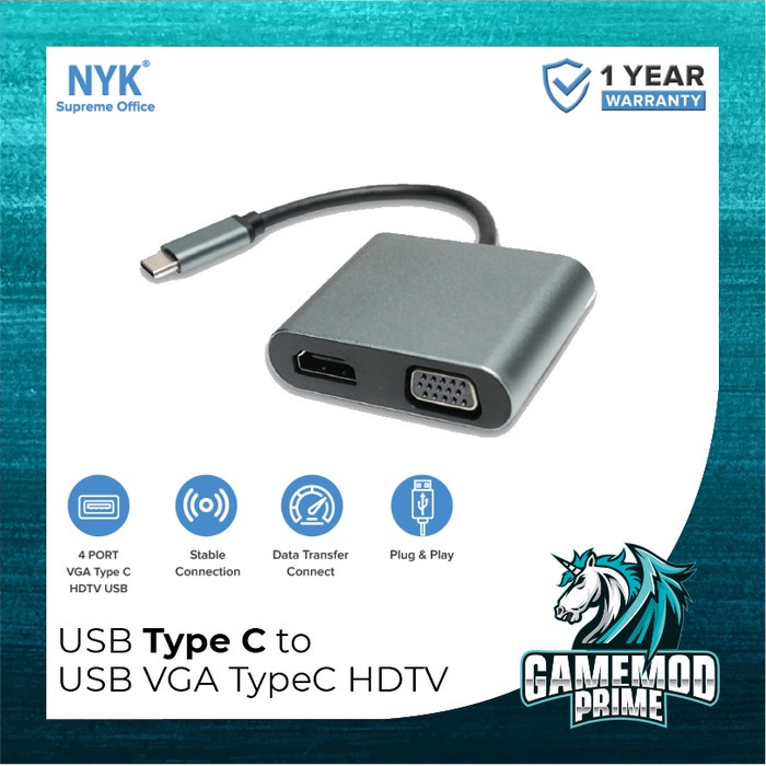 Converter Type C to USB 3.0 VGA Type C HDMI HDTV 4K NYK