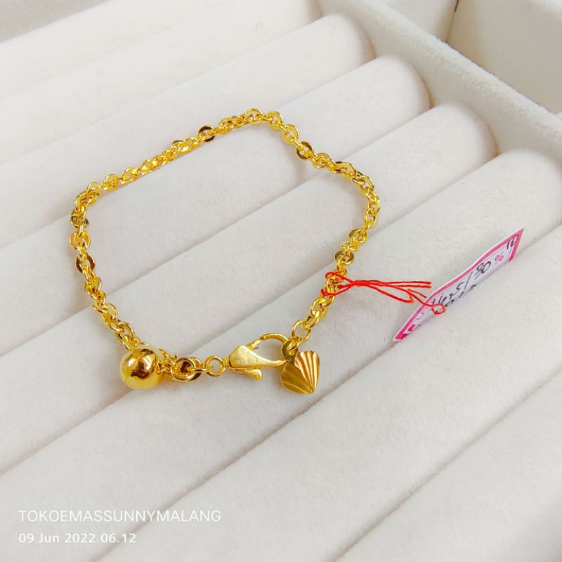 GELANG RANTAI FANCY EMAS 300%375%