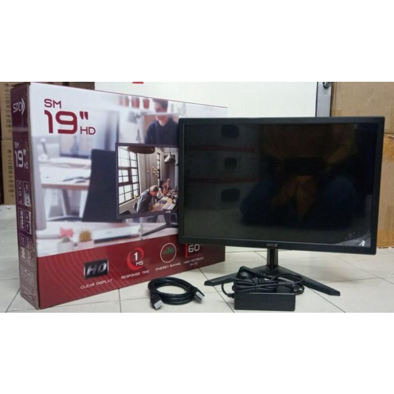 LED monitor SPC SM 19hd / HDMI VGA layar 19 inchi