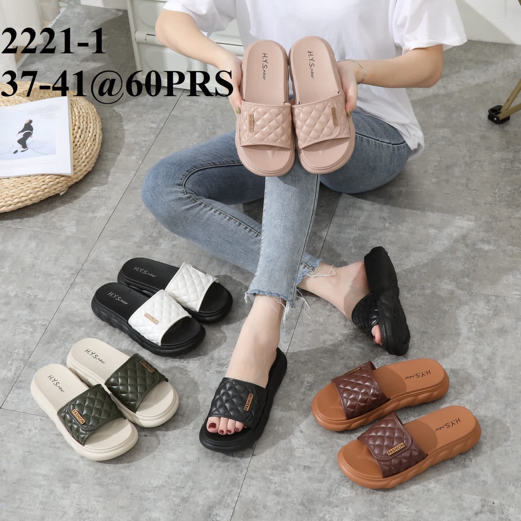 Sandal Wanita Terbaru/Sendal Selop Wedges Jelly HYS NEW 2221-1/Sendal Karet Kekinian