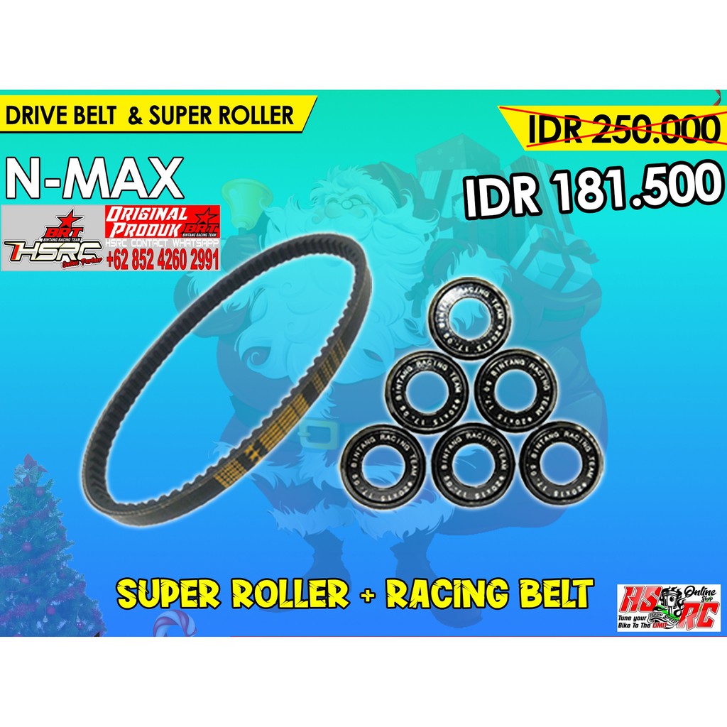 PROMO PAKET VAN BELT + ROLLER BRT NMAX 155 Lama N Max V-BELT Nmax155 NO DAYTONA CLD KAWAHARA TDR KTC