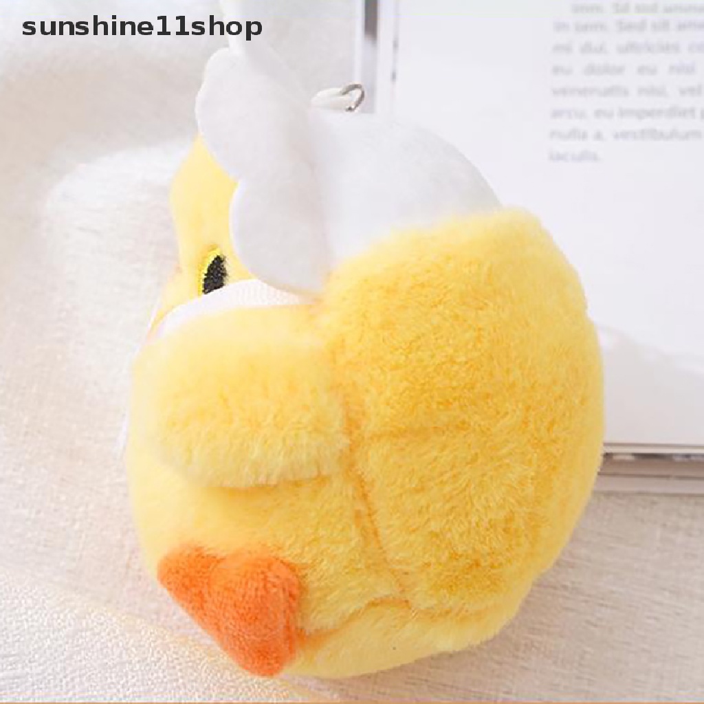 Sho 1Pc Gantungan Kunci Bentuk Boneka Plush Ayam Kecil Lucu Warna Kuning