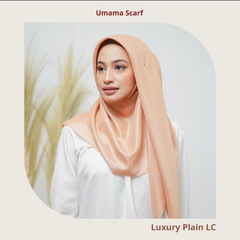 LUXURY PLAIN LC BY UAMAMA SCARF TEPI LACER CUT HIJAB/KERUDUNG GLOWING PESTA MEWAH SEGI EMPATi-7
