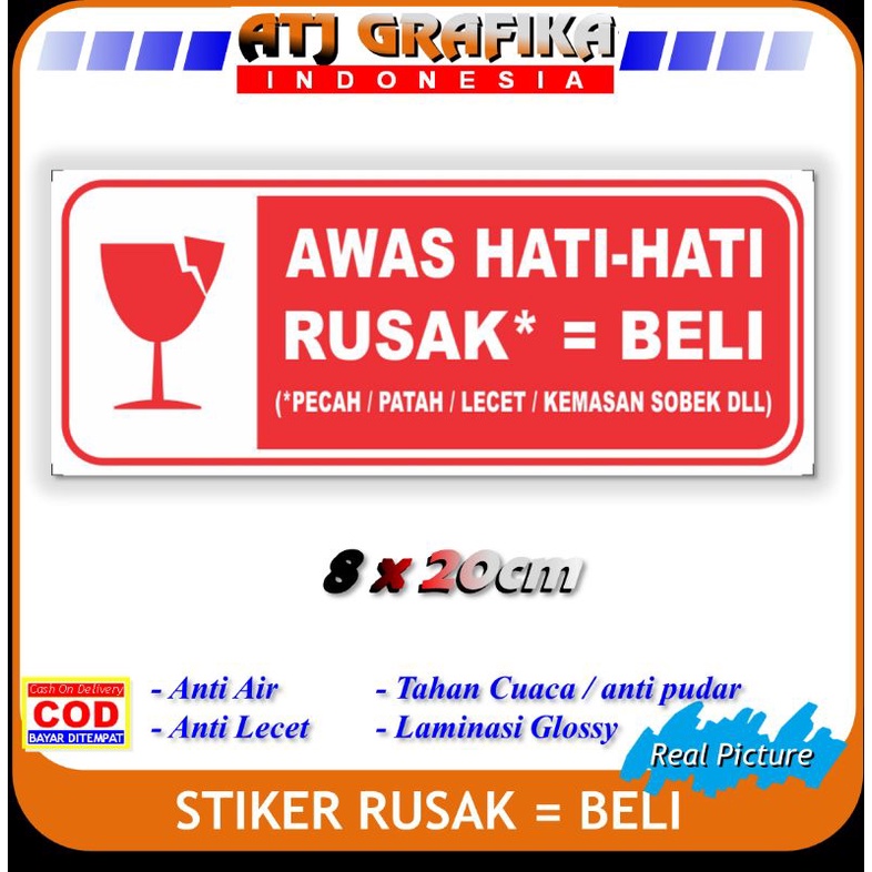 

Stiker awas hati hati rusak = beli sticker barang pecah toko kantor dll