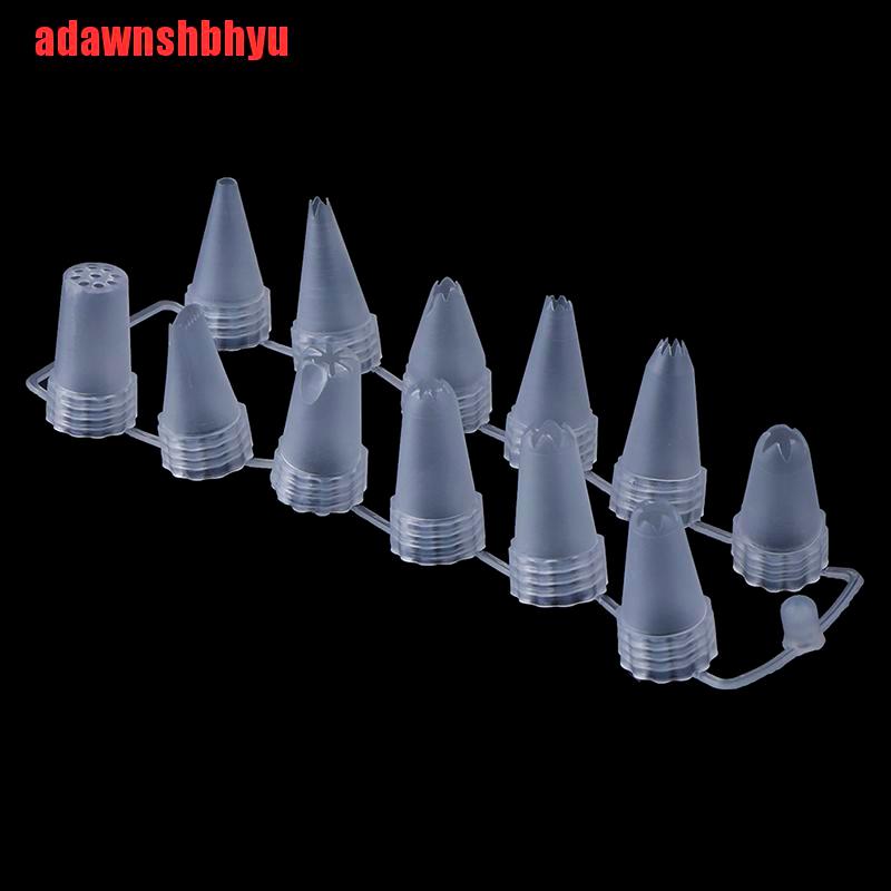 12 Pcs / Set Nozzle Icing Piping Cream Bahan Plastik