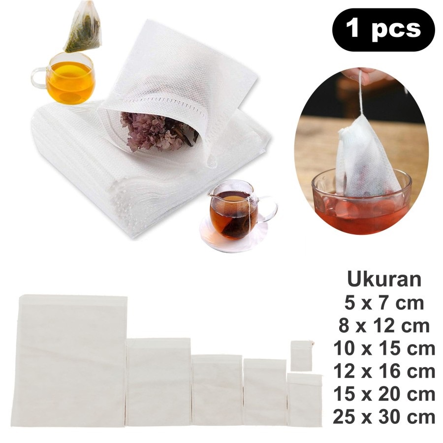 Kantong Teh Celup kosong Teabags Kantong Saringan Rempah Kopi Herbal Disposable Tea Filter Bags - 1 pcs