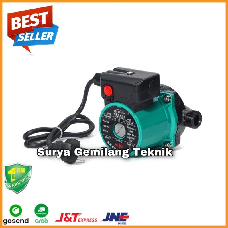 Pompa Booster 100 Watt Silent Pendorong Pompa Dorong Auto Water Heater