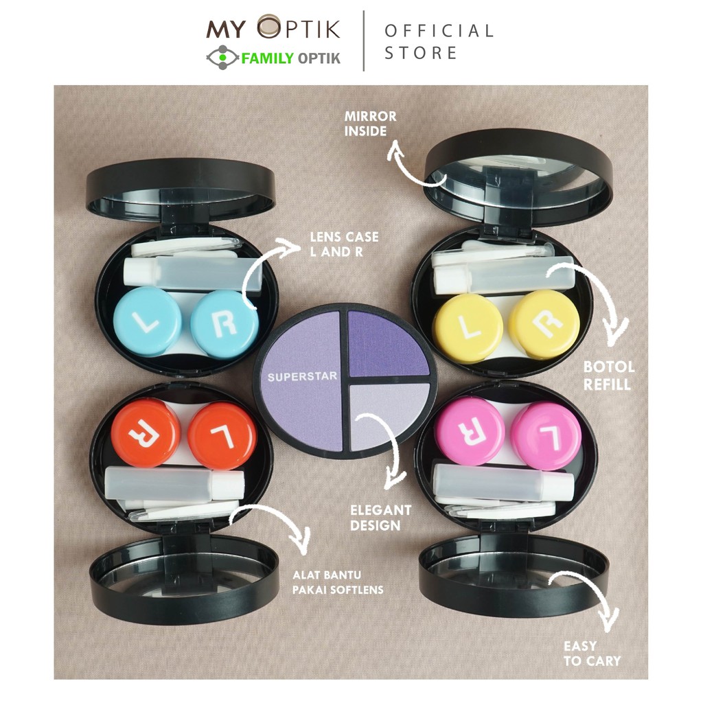 Kotak Lensa Superstar Blushing travel kit tempat softlens