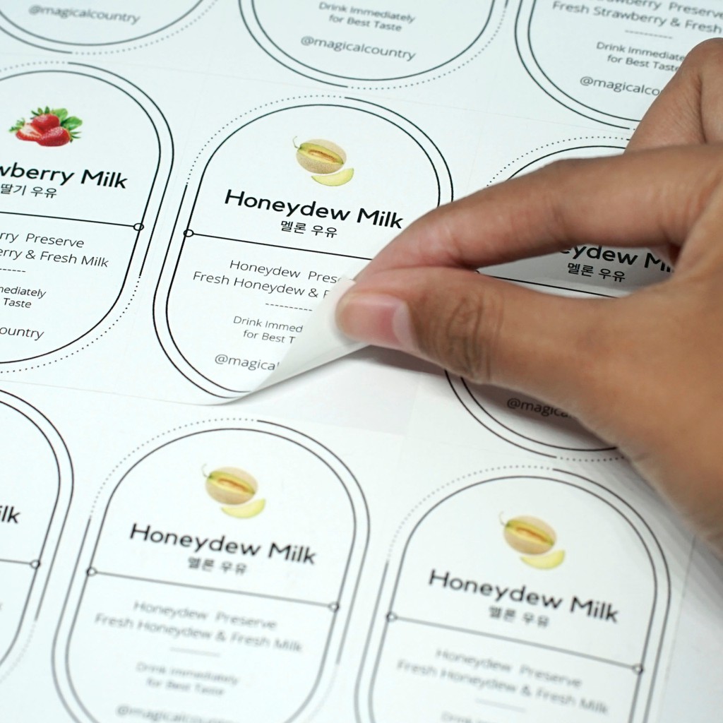 

Cetak Stiker Label Vinyl A3+ Cut / Cetak Label Kemasan