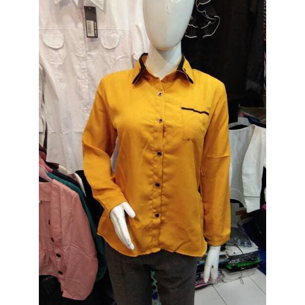 Teerlaris Top Atasan Putih Wanita Kemeja Putih Cewek Kemeja Formal Wanita