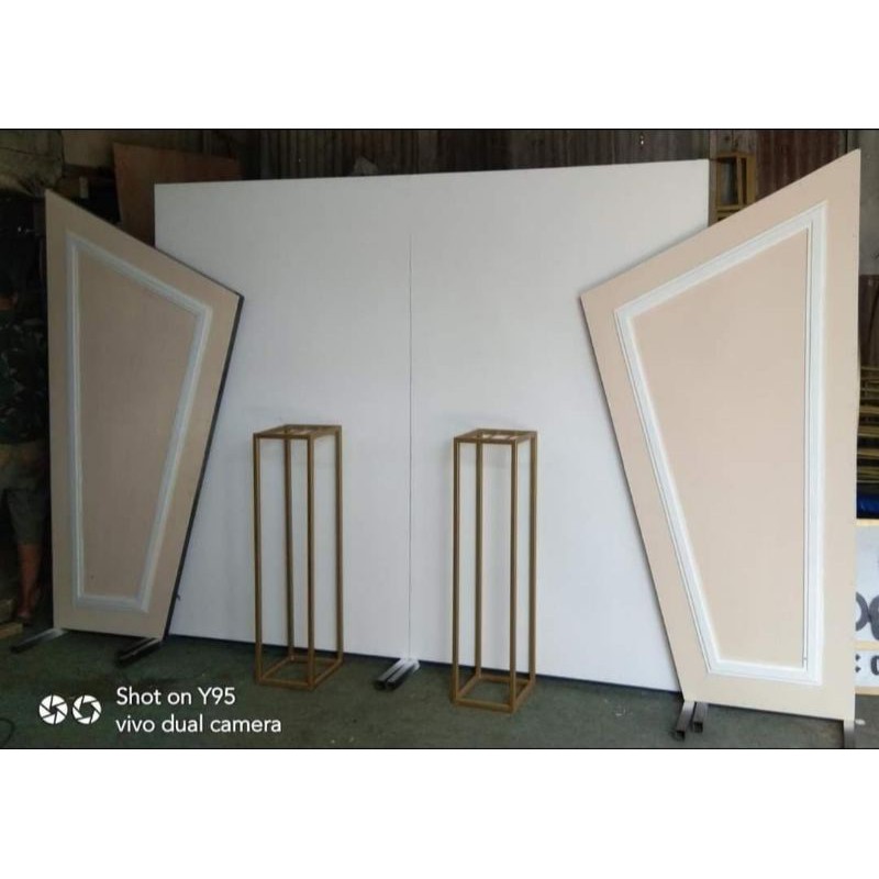 Papan dekorasi 1 set Backdrop pelaminan