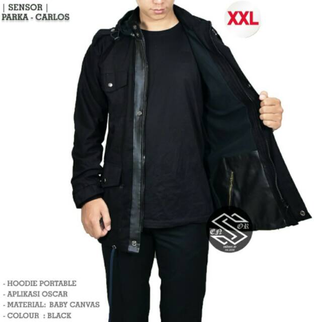 Jaket Parka Premium Jumbo SENSOR XXL Jaket Parka Hoodie Big Size