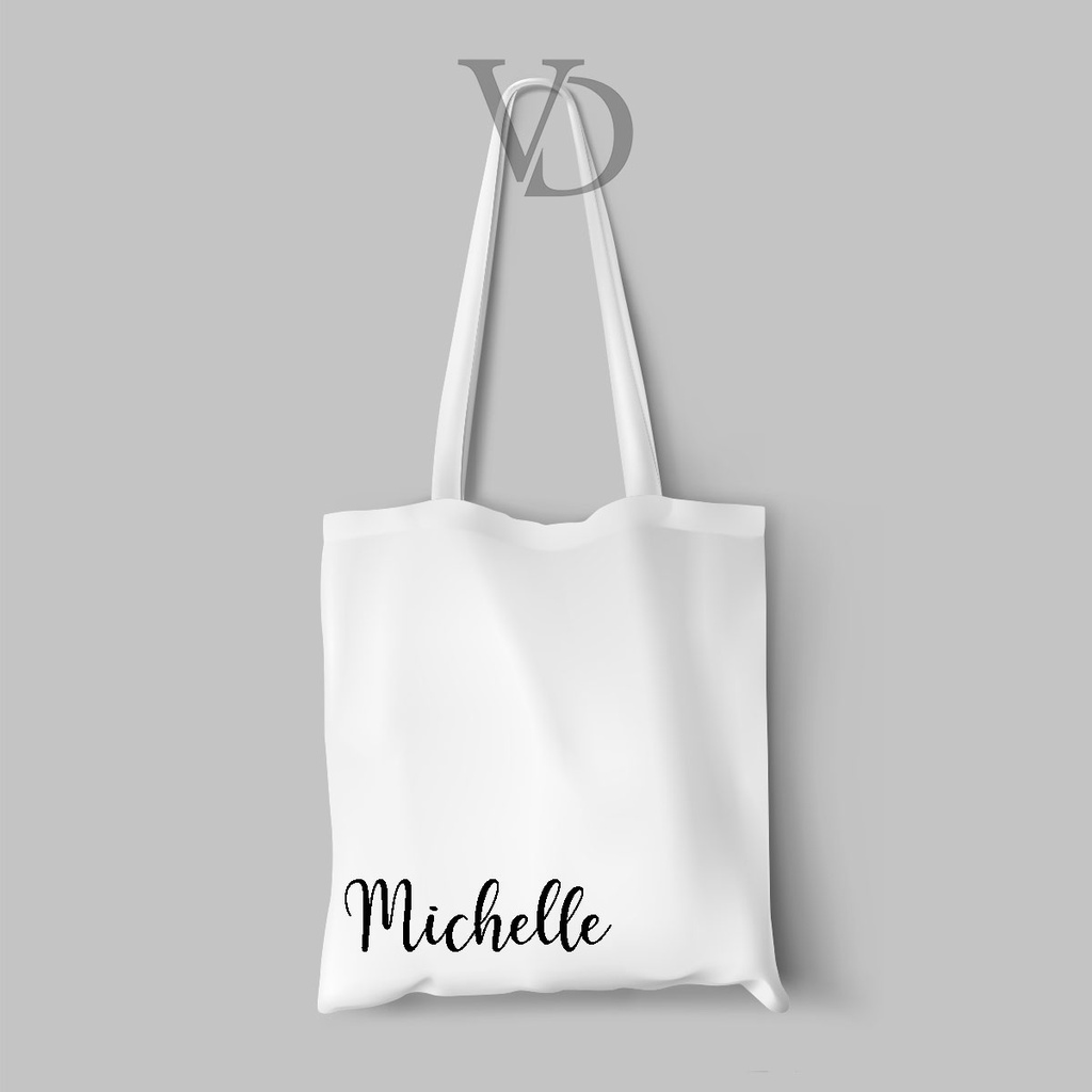 BISA CUSTOM FOTO TOTE BAG BAHAN KANVAS custom nama / cute TOTE BAG / TAS lucu / TAS BELANJA MOTIF KOREA