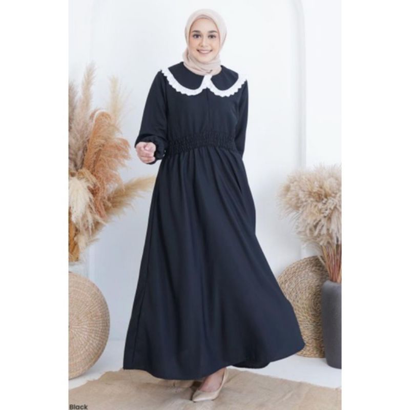 Gamis monscrep Sharie Maxi | Gamis Muslim | Busui Friendly | Fashion Muslim Gamis Kancing Aktif