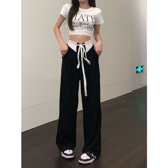 Celana Highwaist Wanita Korean Style Celana Wanita Terbaru Loose Pants Kulot Pinggang Karet