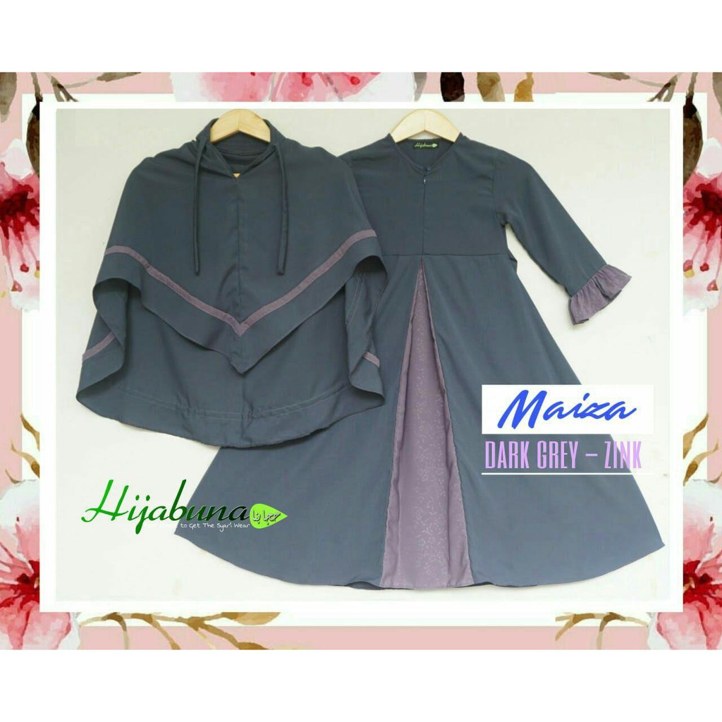 Gamis Anak Hijabuna MAIZA - Dark Grey