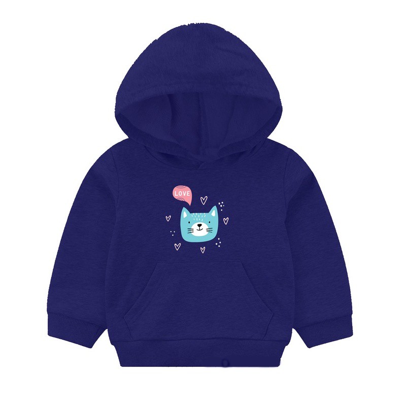 HOODIE ANAK CAT LOVE PAKAIAN ANAK FLEECE