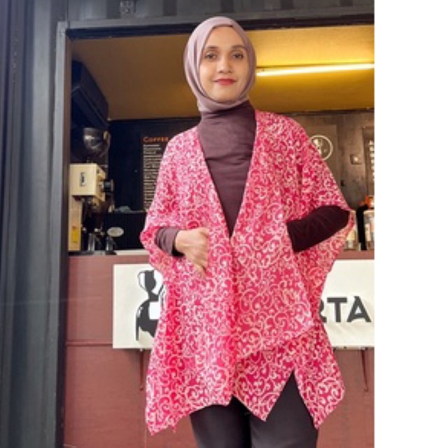 Outer Batik Modern Pink / Kardigan Motif