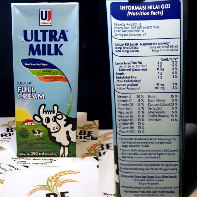 Kandungan Susu Ultra Milk Full Cream - Homecare24