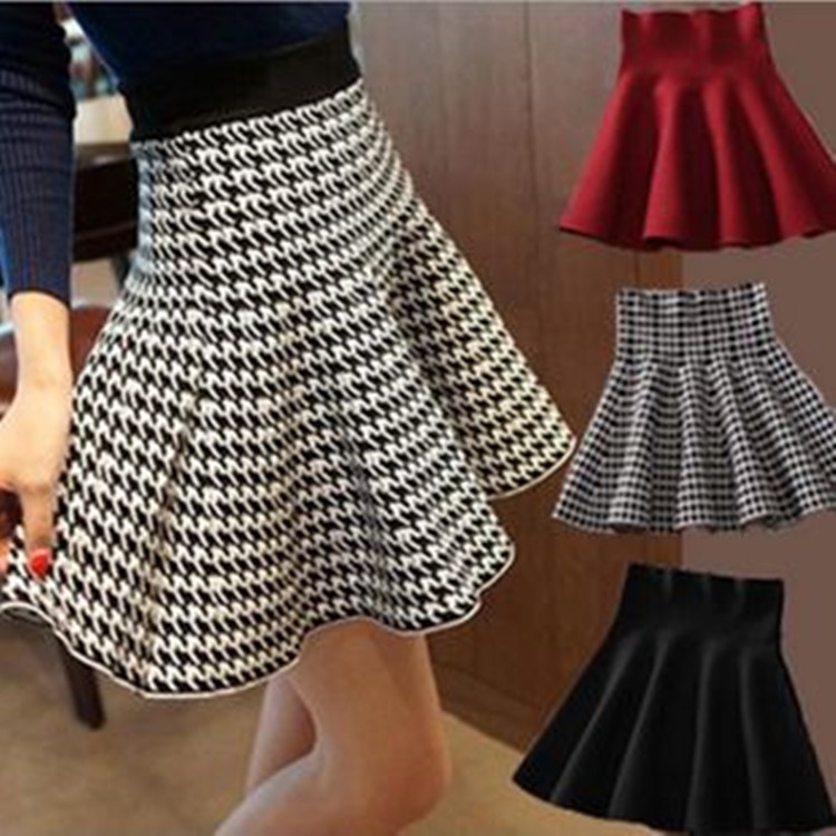 Rok Wanita Korea Flare Lebar Hitam Mini Skirt Pendek Kekinian