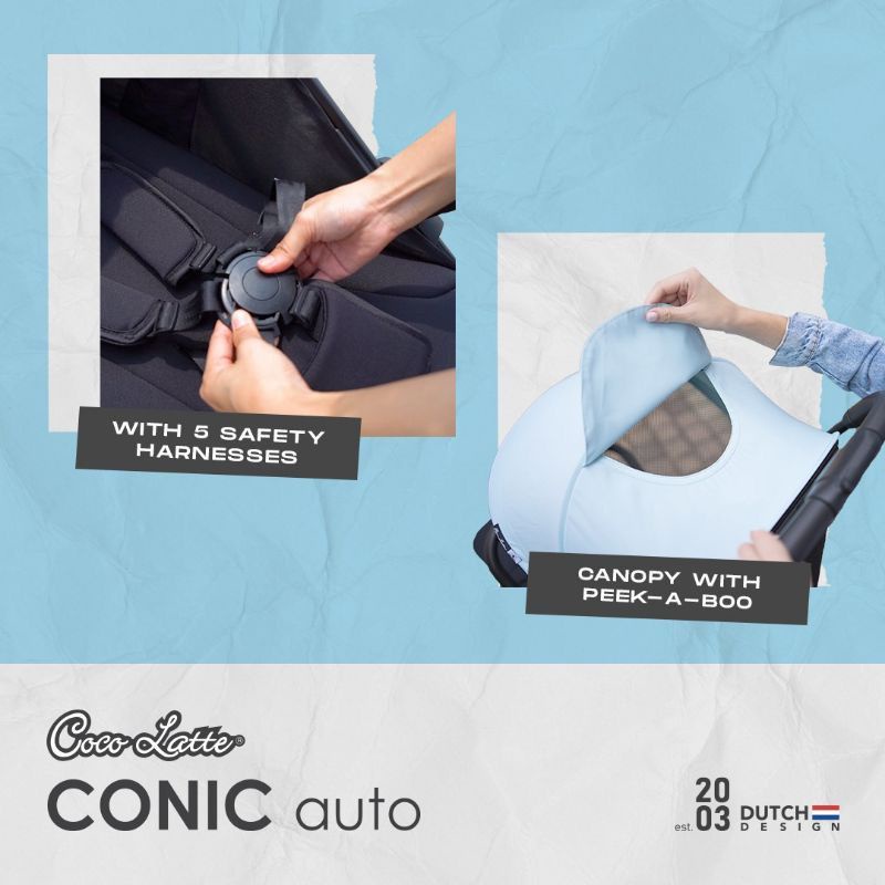 Stroller Cocolatte Free Fold, Conic AUTOMATIC FOLDING