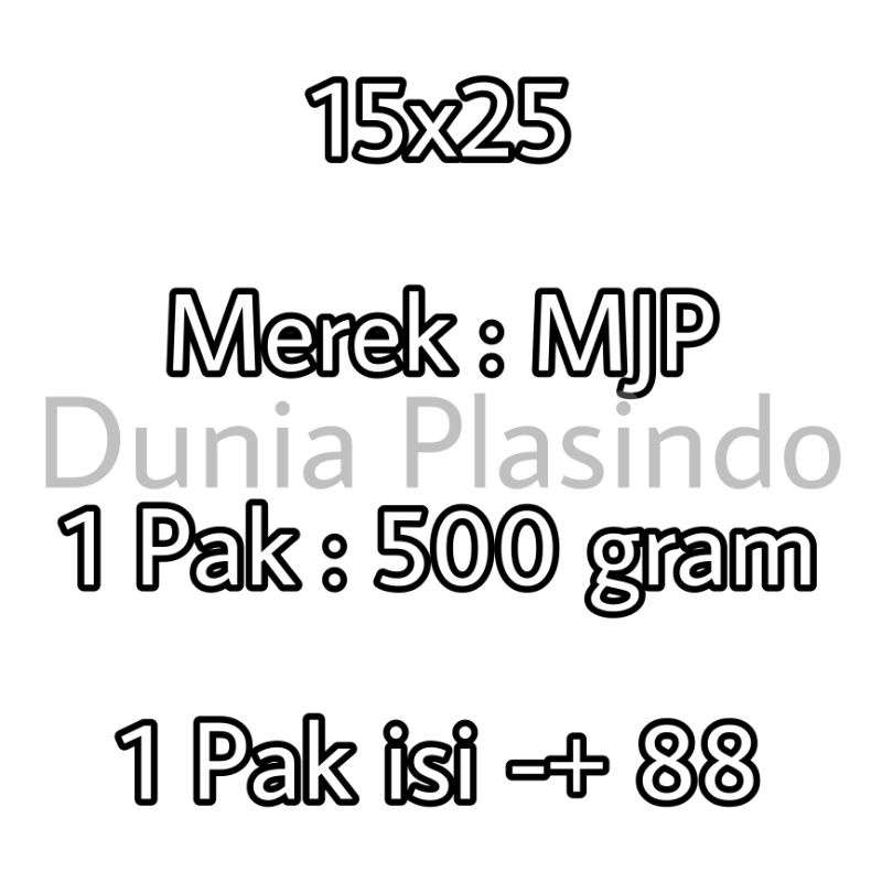 Plastik PP Bening Tebal MJP Tebal 0.06 Uk.15x25