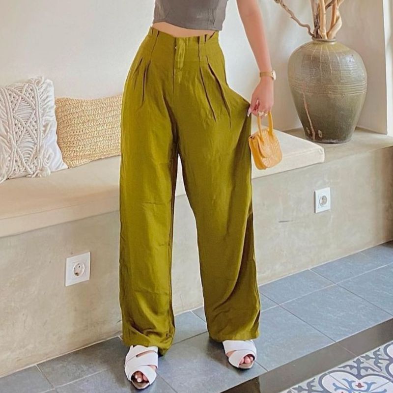 CELANA KULOT RUFFLE//RAYON PANTS//KULOT HW