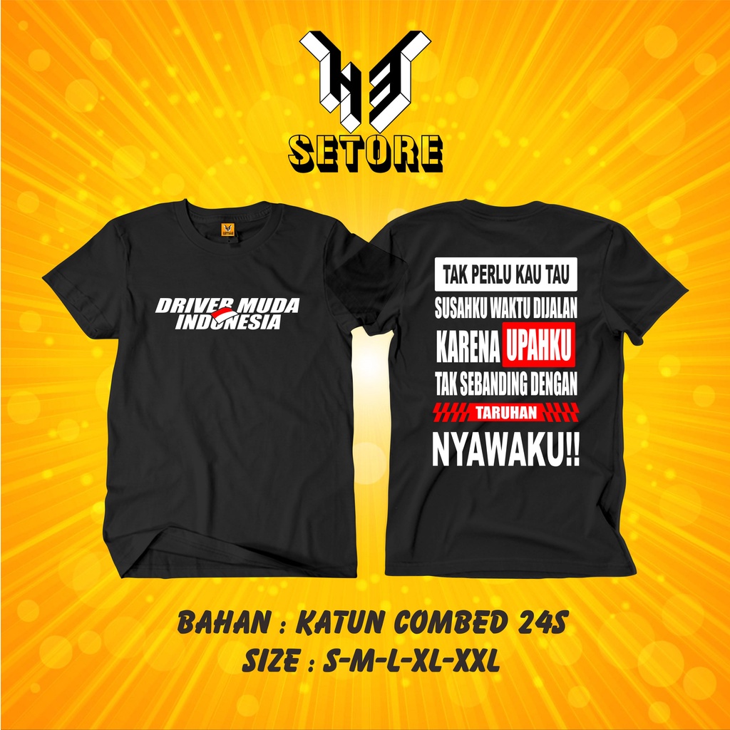 KAOS BAJU DRIVER MUDA INDONESIA TRUK CARRY PICKUP CANTER SS RACING OTOMOTIF - H3