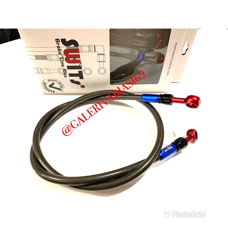 selang rem swits carbon panjang 100cm universal carbon non psi