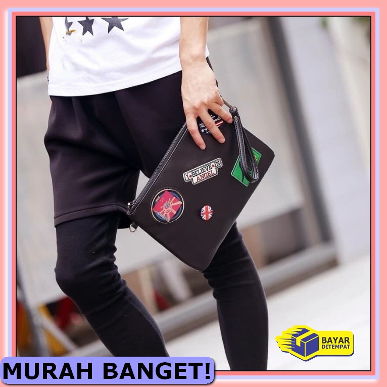 Handbag Pria Kekinian Cowok 2021 Clutch Murah Dewasa Pouch Terbar TS825 Tas Selempang Pria Tas Tan